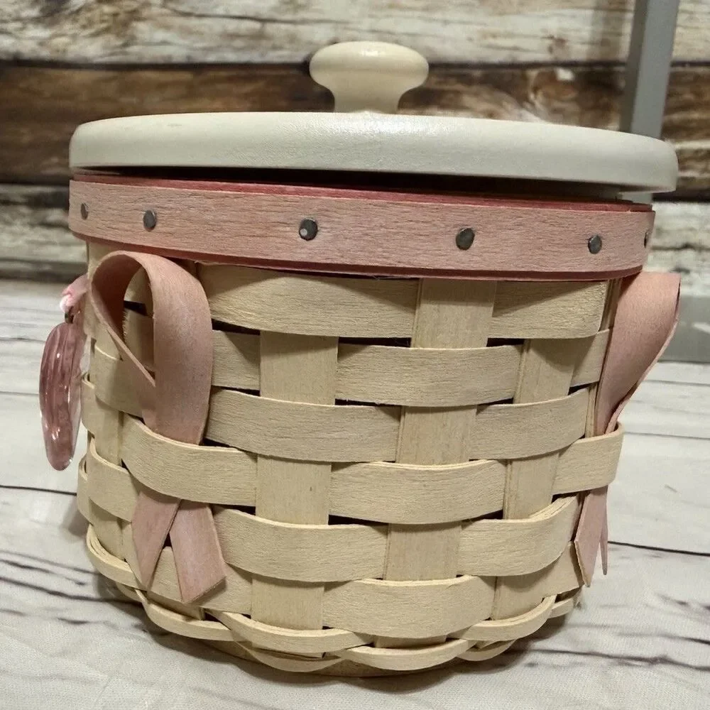 LONGABERGER 2006 Horizon Of Hope Basket w/Lid, Liner & Tie On